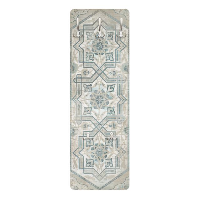 Appendiabiti da parete bianco Pannelli in legno Persiano Vintage III