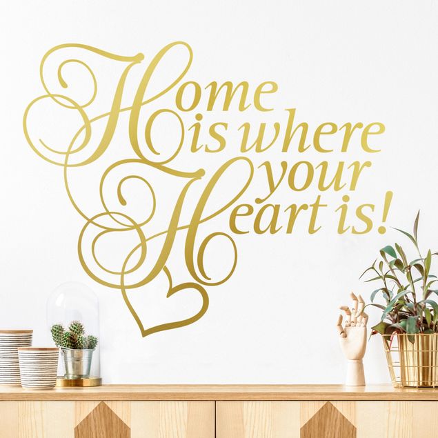 Adesivi murali frasi Home is where the Heart is with heart