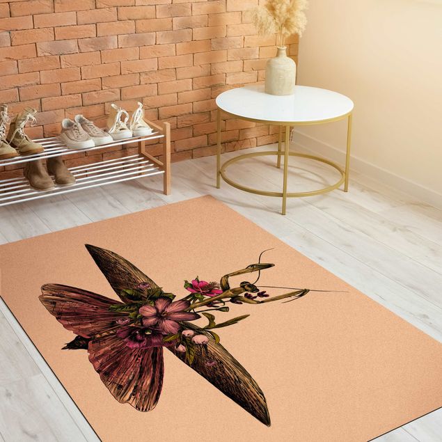 tappeti moderni soggiorno grandi Illustrazione Mantide floreale
