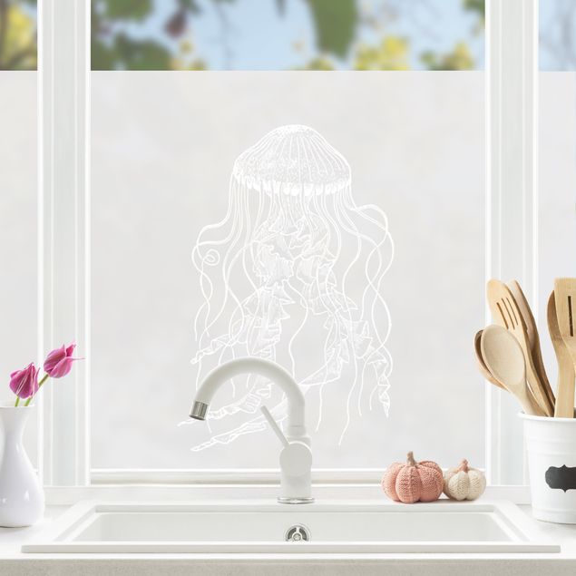 Adesivi per vetri con animali Illustrazione di una medusa