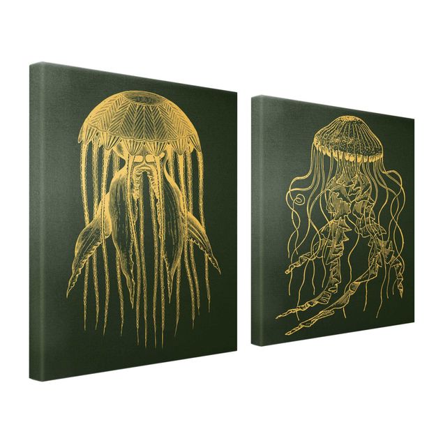 Quadri su tela con spiaggia Illustrazione Medusa Duo