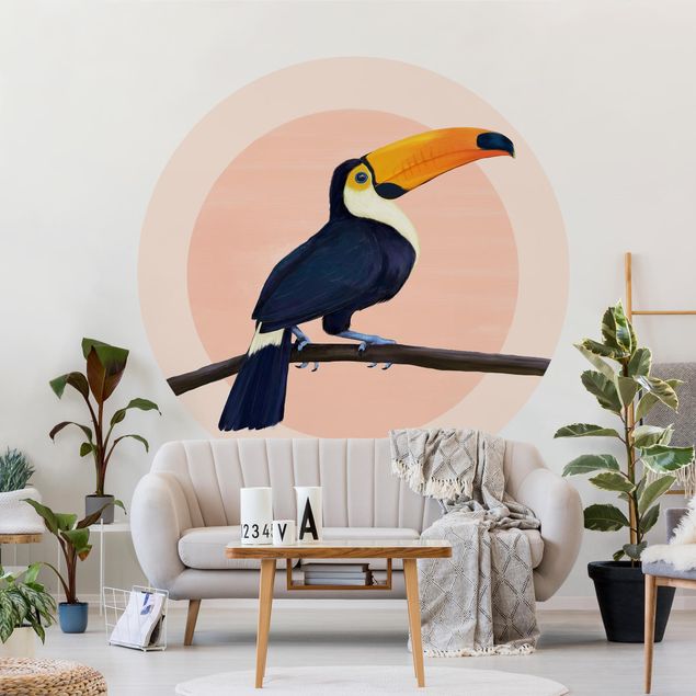 Carta parati adesiva Illustrazione - Uccello Tucano Pittura Pastello