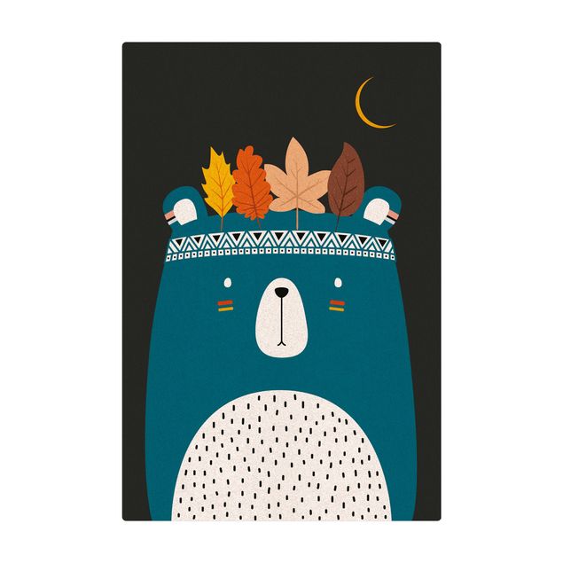 Tappetino di sughero - Orso indiano nella notte - Formato verticale 2:3