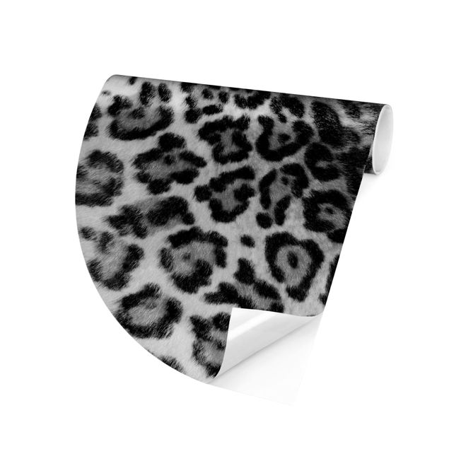 Carta da parati moderne Pelle di giaguaro in bianco e nero