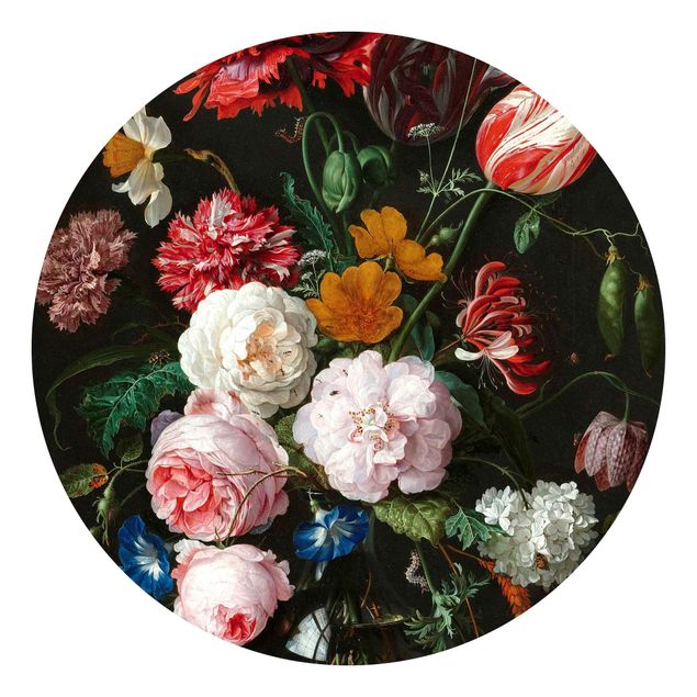 Carta da parati tessuto non tessuto Jan Davidsz De Heem - Natura morta con fiori in un vaso di vetro
