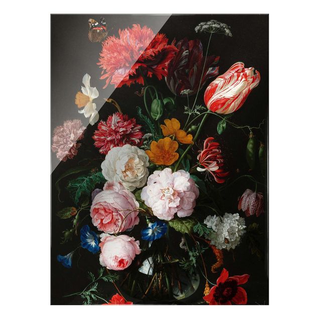 Quadri con fiori Jan Davidsz De Heem - Natura morta con fiori in un vaso di vetro