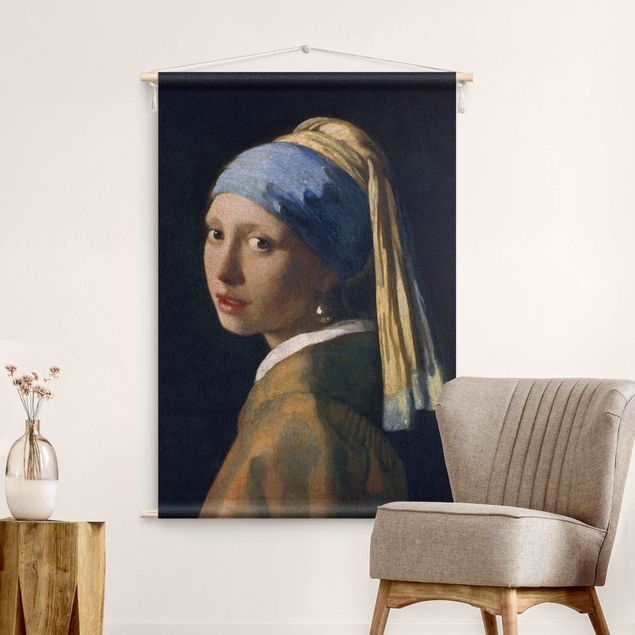 Arazzo da parete XXL Jan Vermeer Van Delft - La ragazza con l'orecchino di perla
