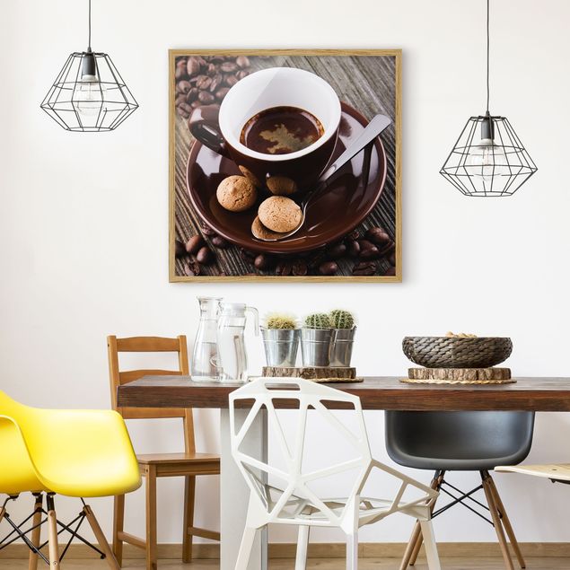 Riproduzione quadri famosi Tazze da caffè con chicchi di caffè