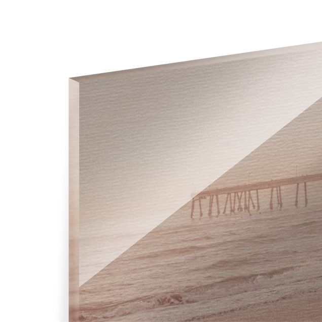 Quadri in vetro con paesaggio California Crescent Shaped Shore