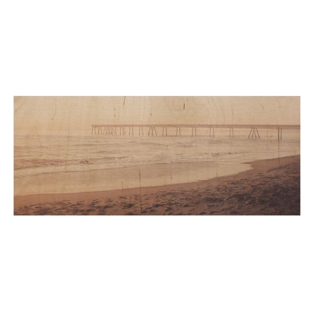 Quadri in legno con paesaggio California Crescent Shaped Shore