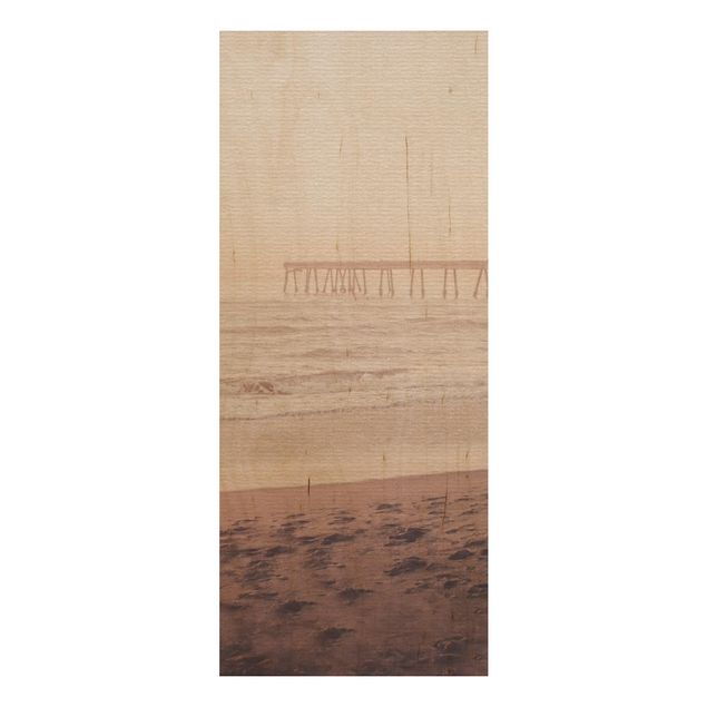 Quadri in legno con paesaggio California Crescent Shaped Shore