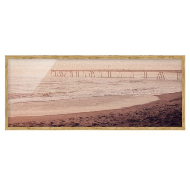 Quadri con spiaggia e mare California Crescent Shaped Shore