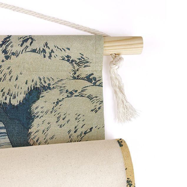 Arazzi da parete moderni Katsushika Hokusai - La cascata di Amida
