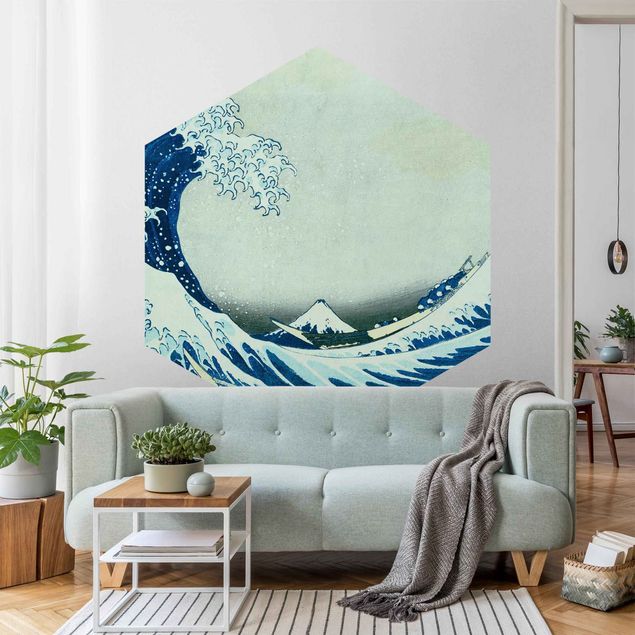 Carta da parati paesaggi montagna Katsushika Hokusai - La grande onda di Kanagawa