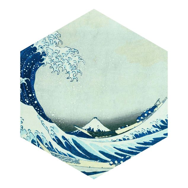 Carta da parati moderna Katsushika Hokusai - La grande onda di Kanagawa