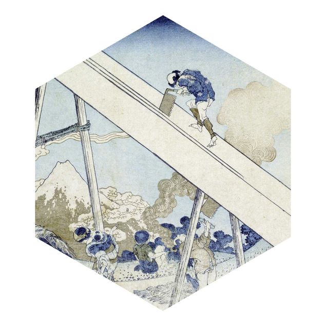 Carte da parati vintage Katsushika Hokusai - Sulle montagne di Totomi
