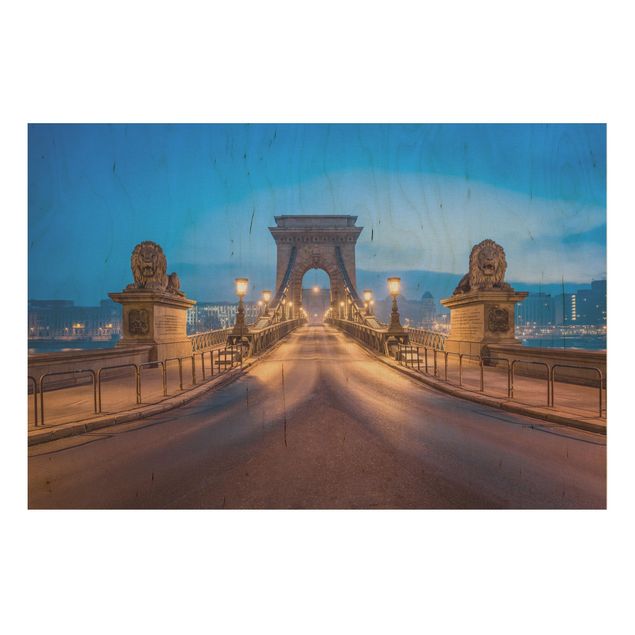 Stampe Ponte delle catene a Budapest di notte