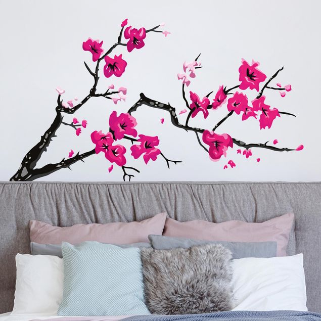 Adesivi murali piante Ramoscello di ciliegio in fiore