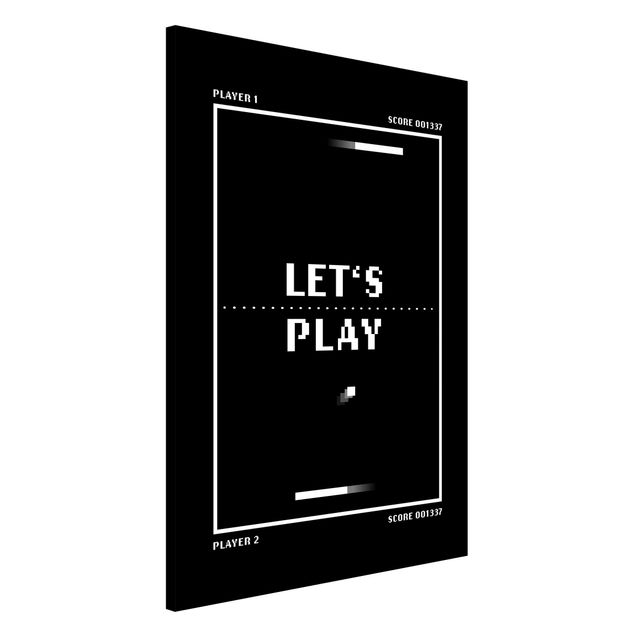 Lavagne magnetiche con frasi Videogioco classico in bianco e nero Let's Play