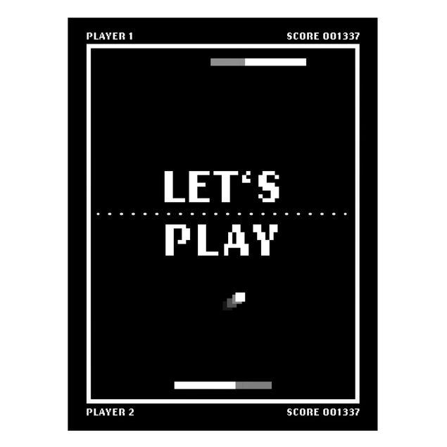 Quadri moderni per arredamento Videogioco classico in bianco e nero Let's Play