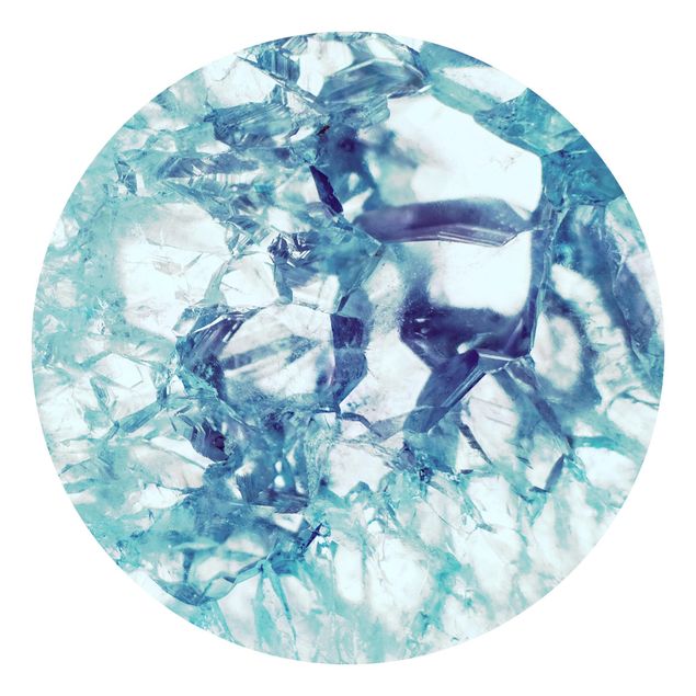 Carta da parati pietra in rilievo Cristallo blu
