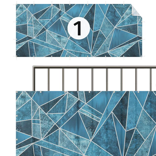 canniccio balcone Geometria color blu cristallo