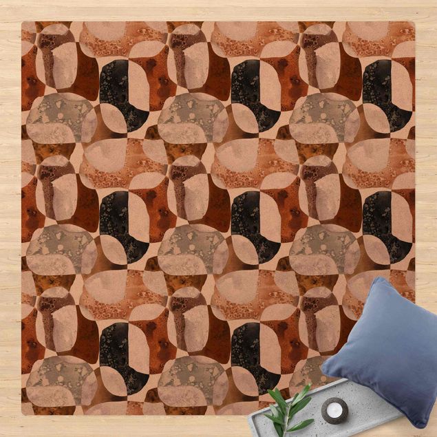 tappeto design moderno Motivo pietre vive in marrone