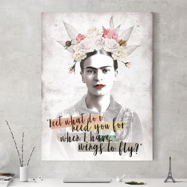 Stampa su tela - Frida Kahlo - Quote - Verticale 3:4