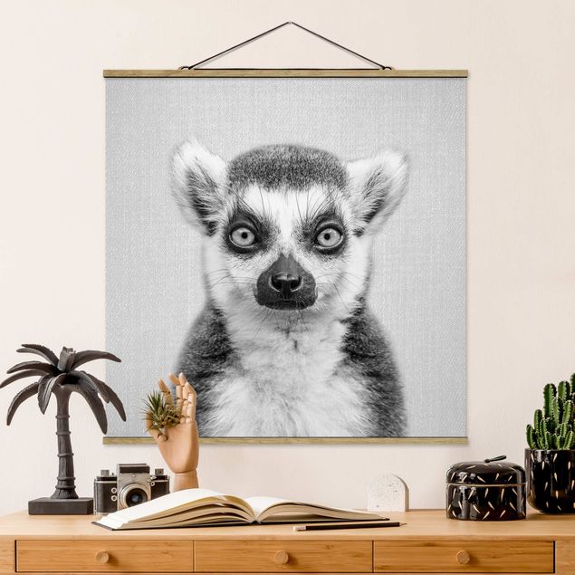 Decorazioni camera neonato Lemure Ludwig Bianco e Nero