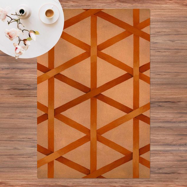 tappeto design moderno Luce e nastro arancione