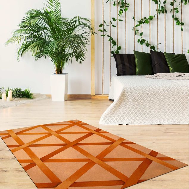 tappeti moderni soggiorno grandi Luce e nastro arancione