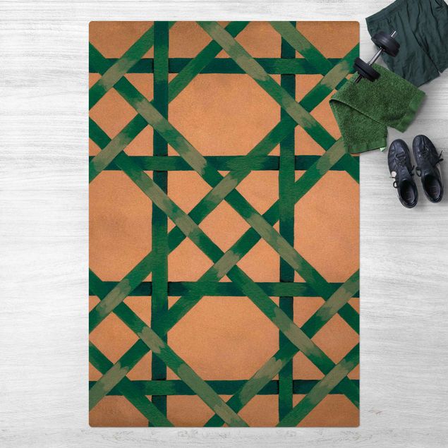 tappeto design moderno Luce e nastro turchese