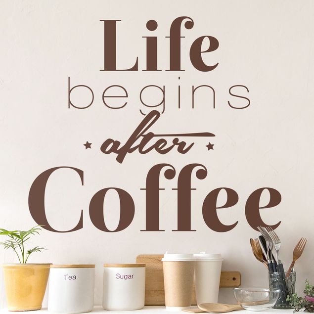 Adesivi da parete Life begins after coffee