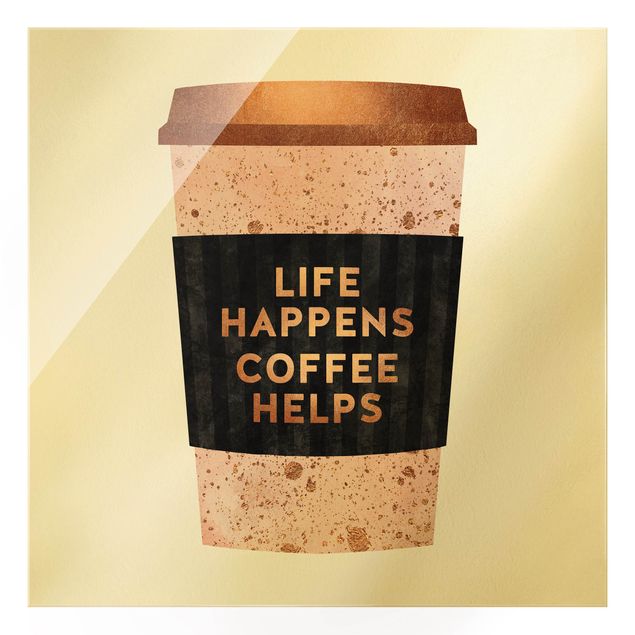 Quadri Elisabeth Fredriksson Life Happens Coffee Helps oro