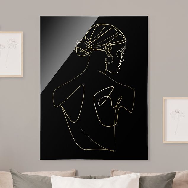 Ritratto quadro Line Art - Schiena di donna Nero