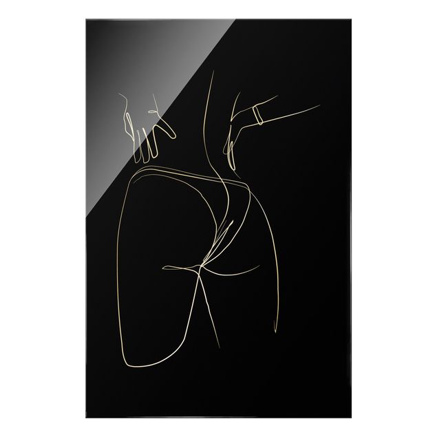 Magnettafel Glas Line Art - Donna - Parte inferiore del corpo in nero