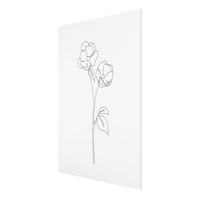 Stampe Fiori Line Art - Papavero in fiore
