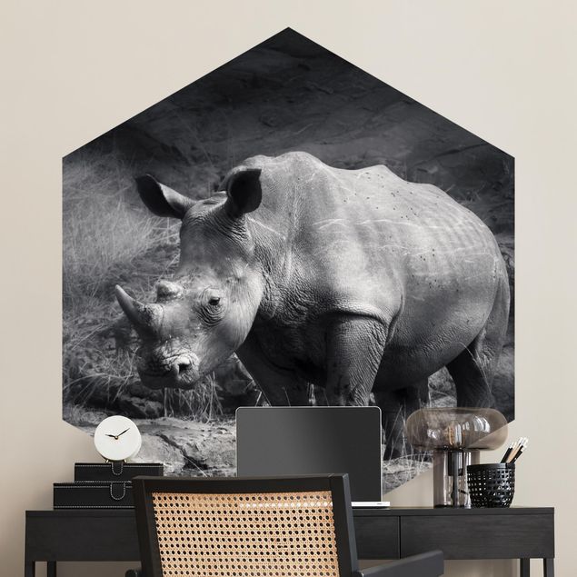 Carta da parati Africa Rinoceronte solitario