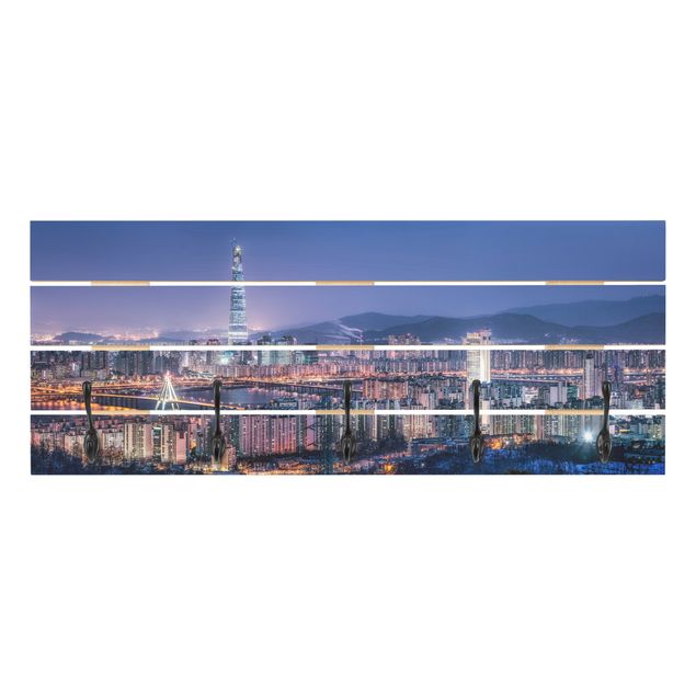 Pannello appendiabiti Torre Lotte World di notte