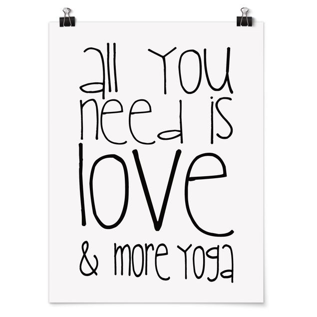 Poster bianco nero Amore e yoga