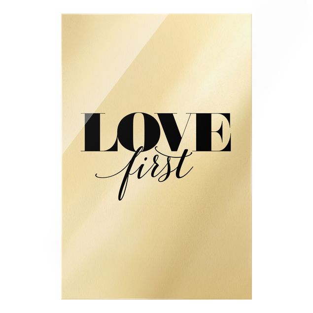 Glas Magnetboard Love First
