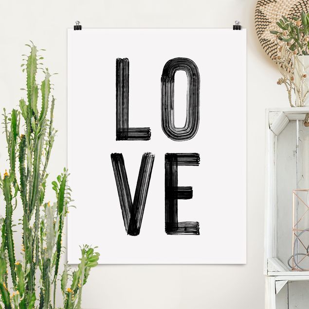 Poster - Love tipografia in nero