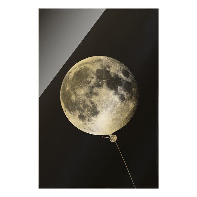 Quadri sfondo nero Palloncino con luna