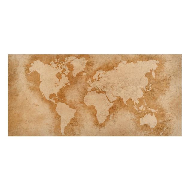 Quadro shabby Mappa del mondo antico