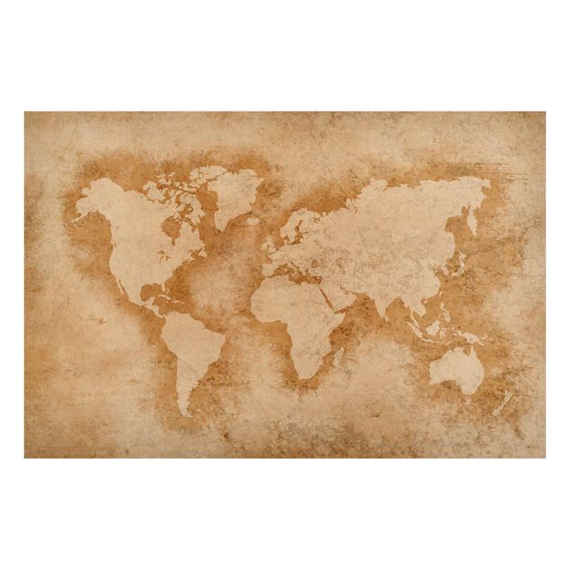 Quadri stile shabby Mappa del mondo antico