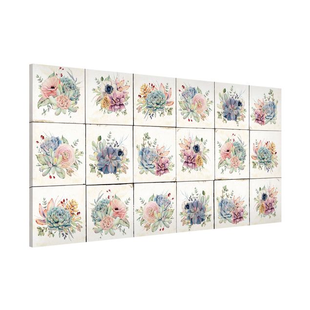 Lavagne magnetiche con fiori Casetta di fiori ad acquerello