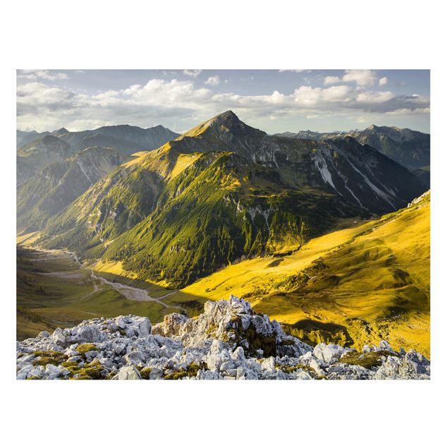 Quadro montagna Montagne e valle delle Alpi di Lechtal in Tirolo