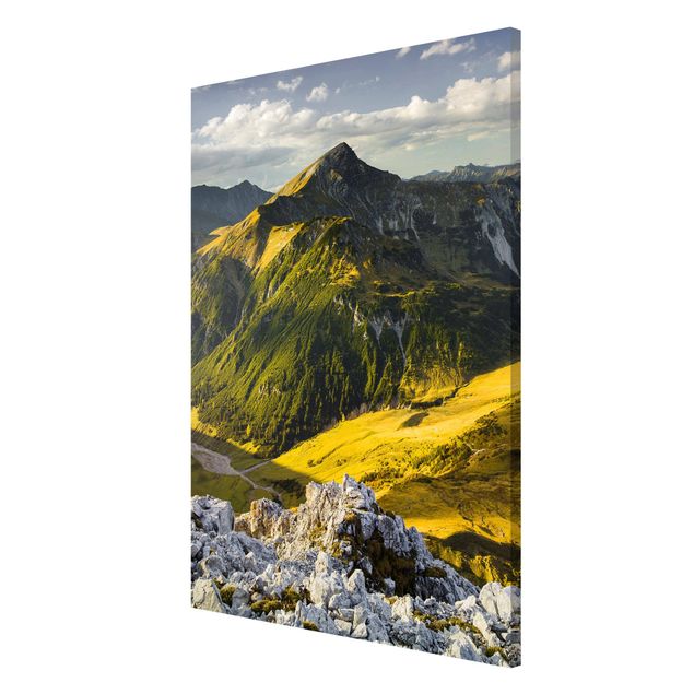 Lavagne magnetiche con paesaggio Montagne e valle delle Alpi di Lechtal in Tirolo