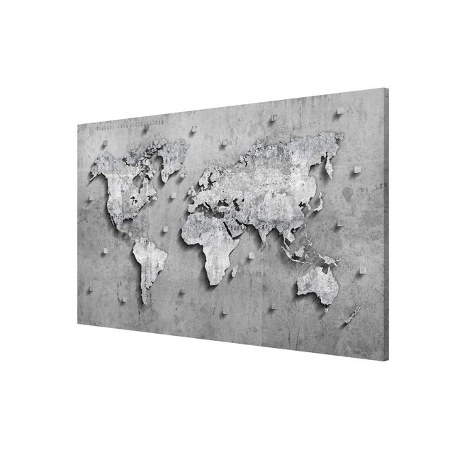 Quadri moderni per arredamento Mappa del mondo in cemento