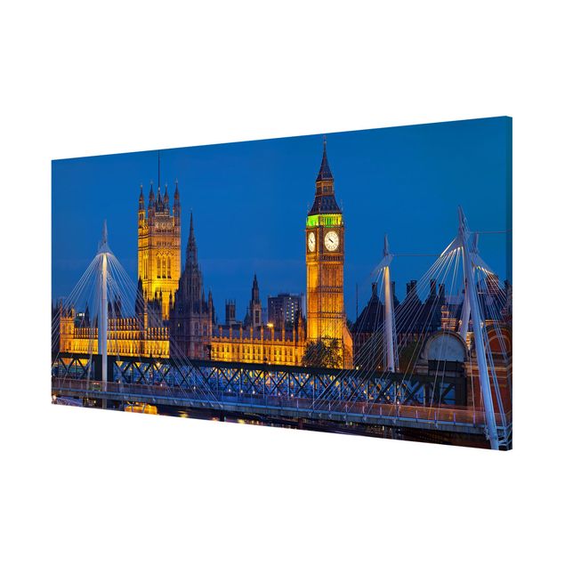 Quadro moderno Big Ben e Westminster Palace a Londra di notte